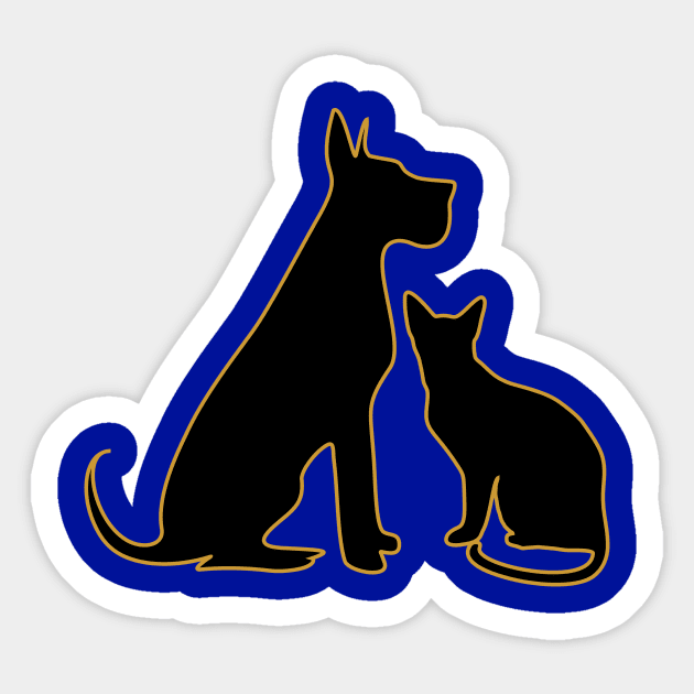 Cat and Dog Sticker by MichelMM